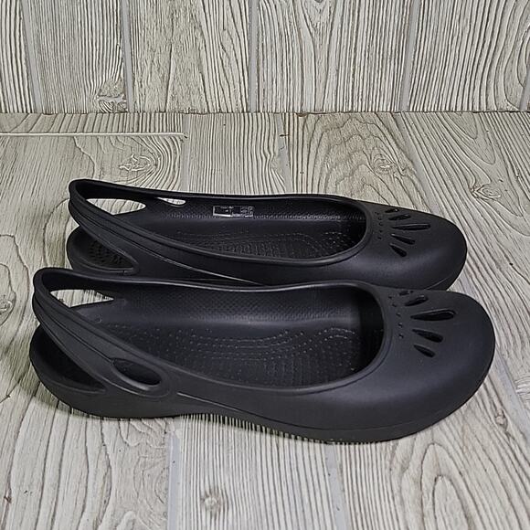 Crocs Kadee Black Slingback Flats Womens Size 6 - Picture 2 of 11